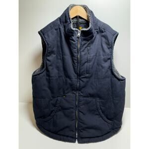 Lee Men’s Sherpa Lined Duck Canvas Workwear Full Zip Black Vest Size L Outdoor